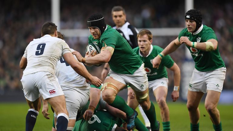  Sean O'Brien charges towards Ben Youngs