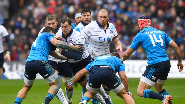  Tim Visser attacks for Scotland