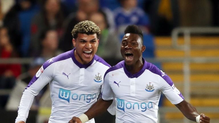 Christian Atsu (right) is in talks with Newcastle over a permanent move to St James' Park