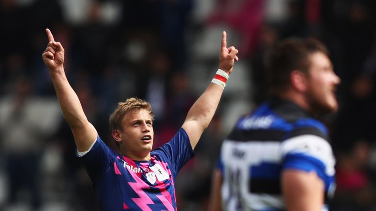 Jules Plisson slotted a drop goal to send Bath crashing out of the Challenge Cup