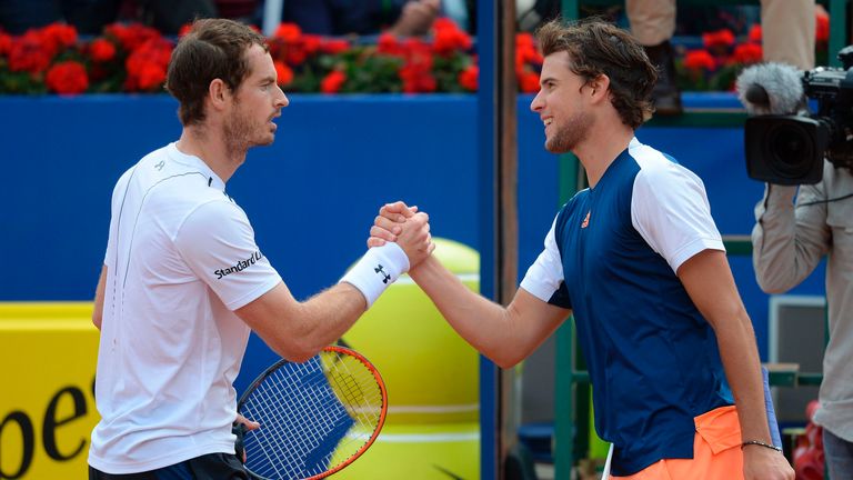Dominic Thiem beat Britain's Andy Murray at the 2017 Barcelona Open