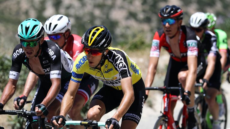 Dutch rider George Bennett on his way to victory in Pasadena on Saturday