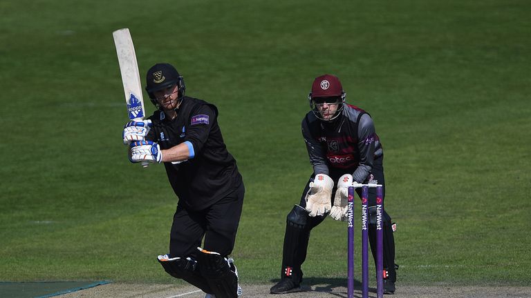 Laurie Evans was run out as Kent edged Sussex at Hove