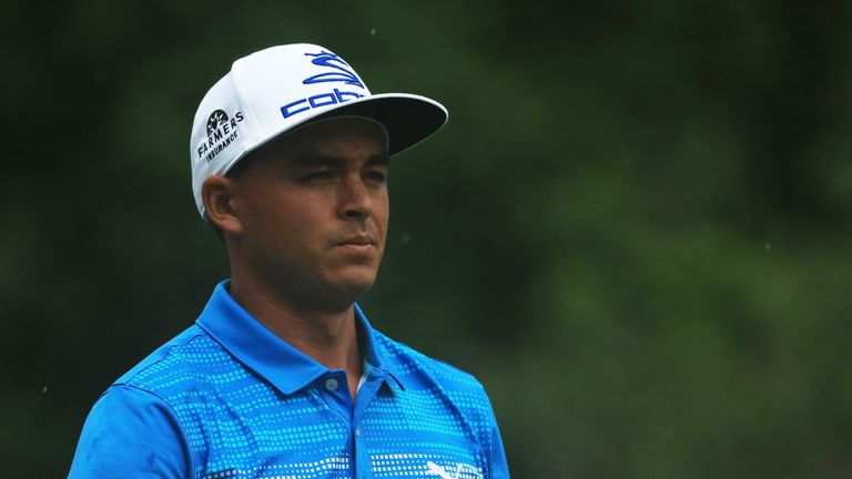 Rickie Fowler got to three under but took seven at the last