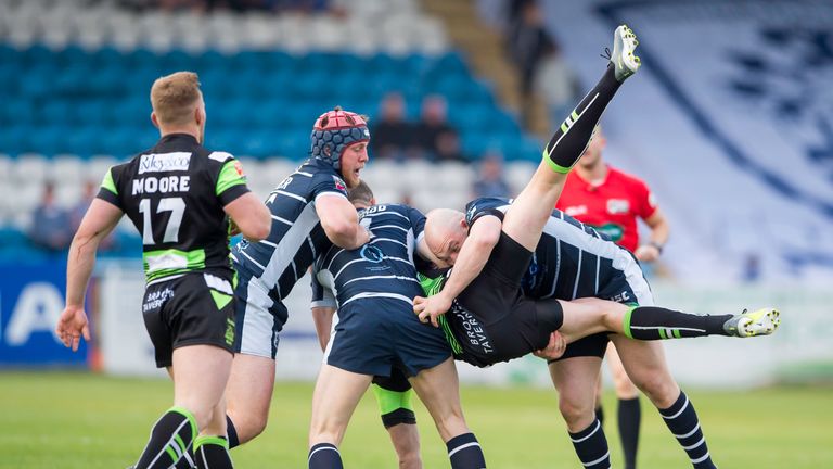 Halifax's James Saltonstall is upended