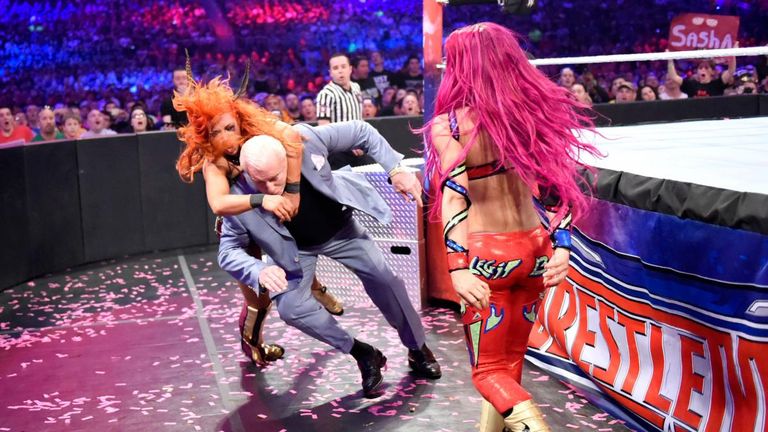 Becky Lynch had had enough of Rick Flair's interfering during Wrestlemania 32