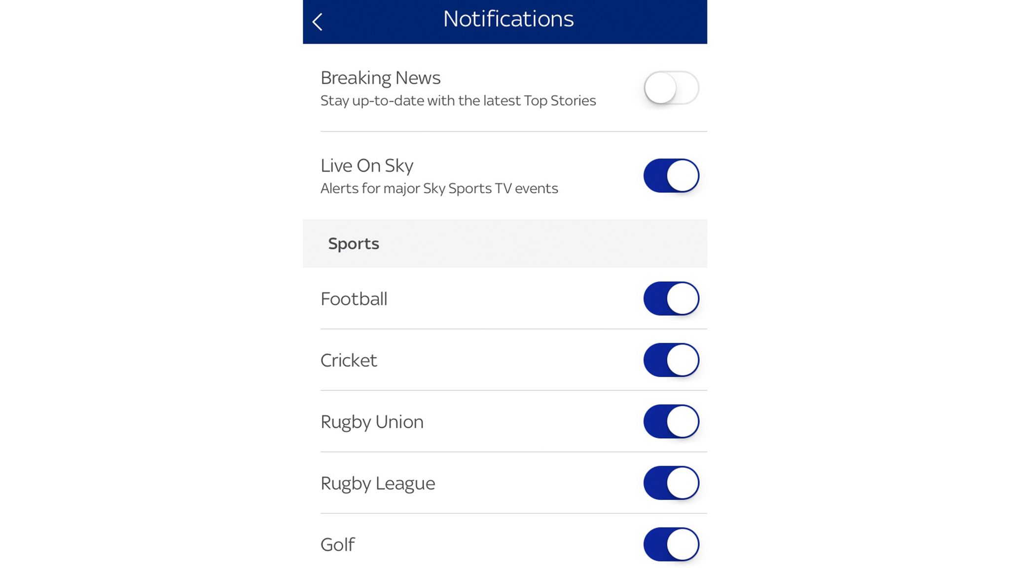 Sky Sports push notifications FAQ How to receive the news alerts you want News News Sky Sports