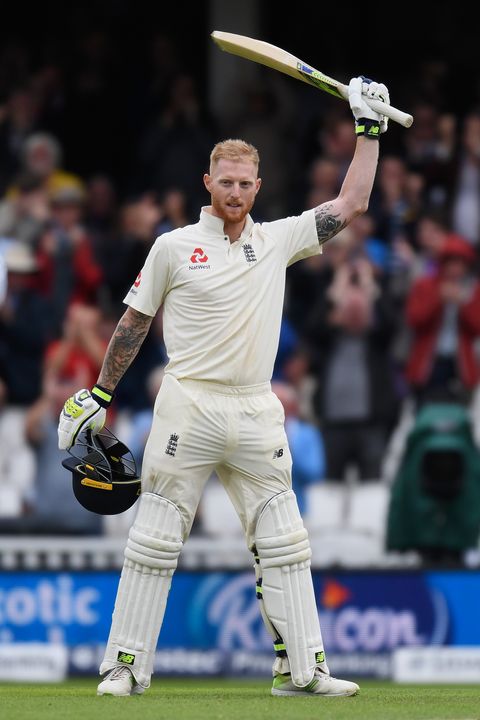Ben Stokes celebrates reaching his century
