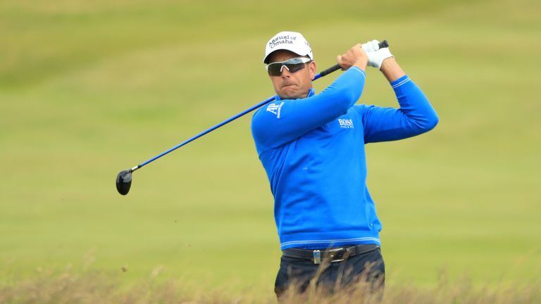 Henrik Stenson in action at Dundonald Links on Sunday