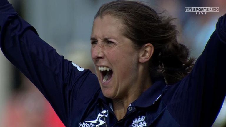 Jenny Gunn helped England beat Australia by three runs in a last-over thriller