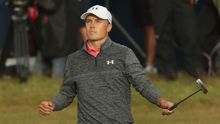 Jordan Spieth made a birdie on the 18th green to take a three-shot lead into the final round of The Open