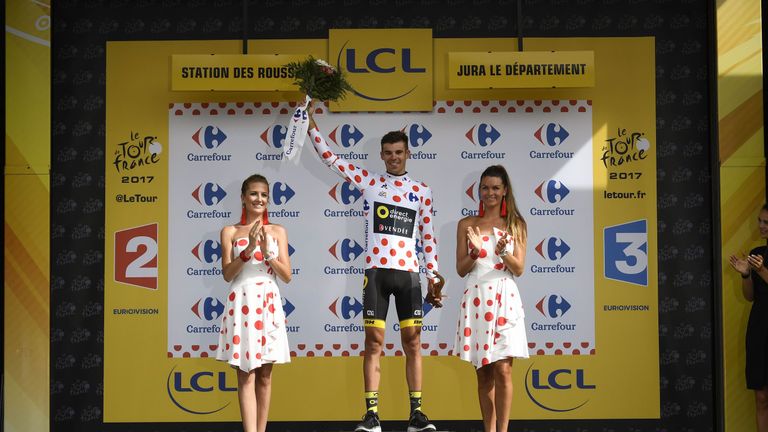 Calmejane will wear the polka-dot jersey as leader of the mountains classification on Sunday
