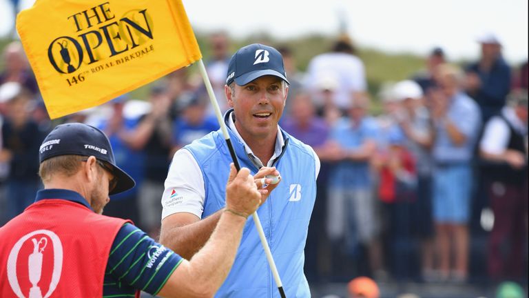 Kuchar found himself leading The Open with five holes to play