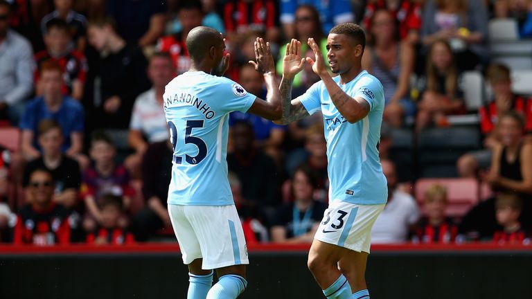 Jesus says he has benefited from having his compatriot Fernandinho alongside him at City