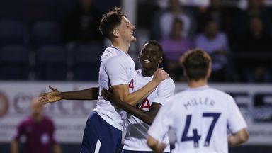 Tottenham's Ryan Loft celebrates his goal against Luton