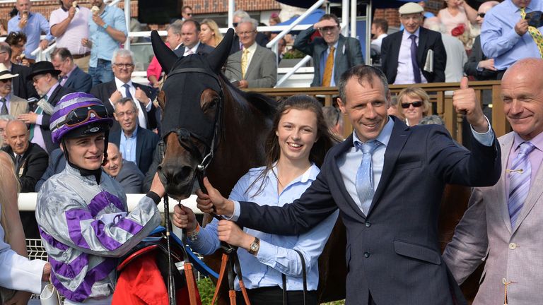 Nakeeta won the Ebor last year for apprentice jockey Callum Rodriguez (L) and trainer Iain Jardine