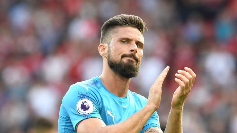 Olivier Giroud came off the bench but was unable to help Arsenal avoid thrashing at Anfield
