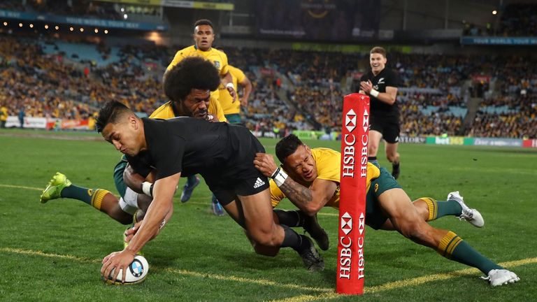 Rieko Ioane scored twice in the opening period, including one super finish in the corner 