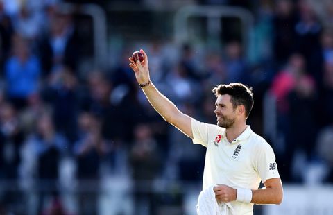 James Anderson of England celebrates