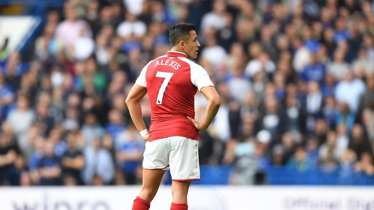 Alexis Sanchez started on the bench for Arsenal