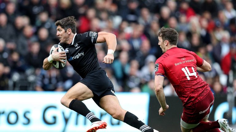 James Hook scored a superb solo try for Ospreys against Munster