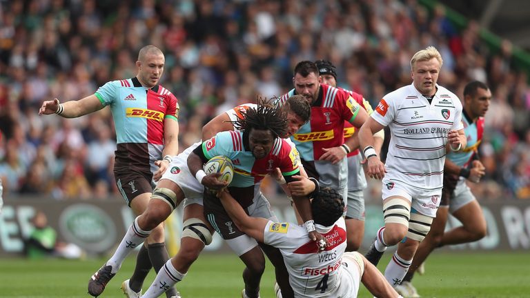 Marland Yarde on the attack for Quins