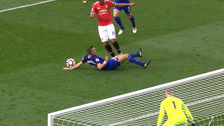 Morgan Schneiderlin was penalised for handball
