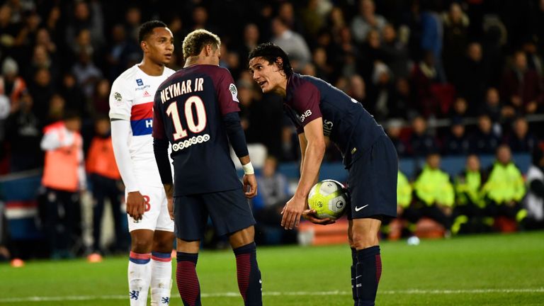 Neymar and Edinson Cavani have clashed over who takes set-pieces