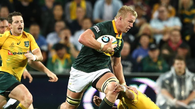 Pieter-Steph du Toit offers a good lineout option to South Africa