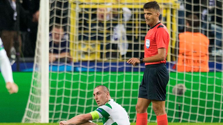 Scott Brown was sidelined for the Dundee clash after picking up an injury