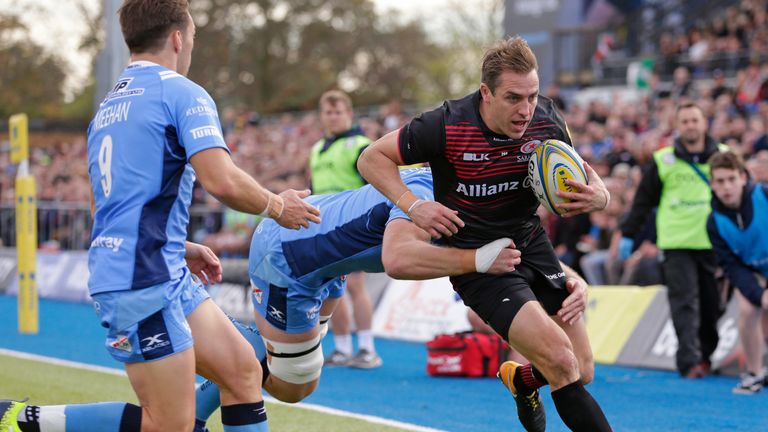 Chris Wyles also registered a score in Saracens' six-try victory 
