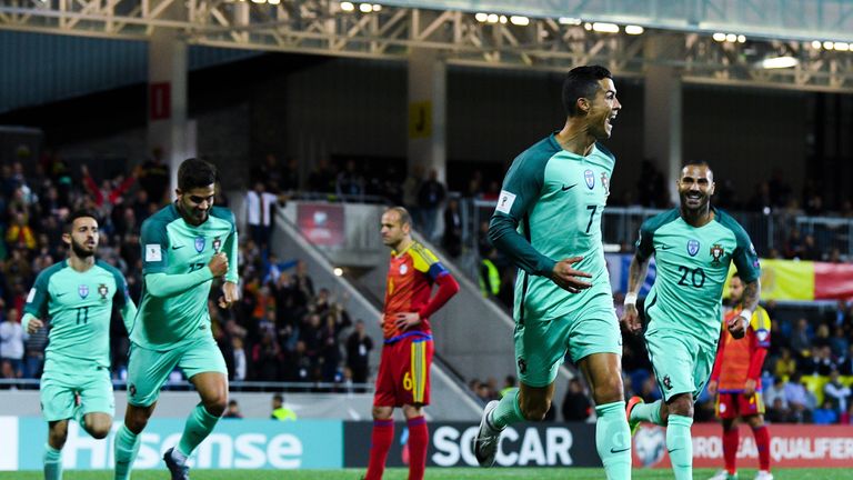 Cristiano Ronaldo came off the bench to score Portugal's first goal in Andorra