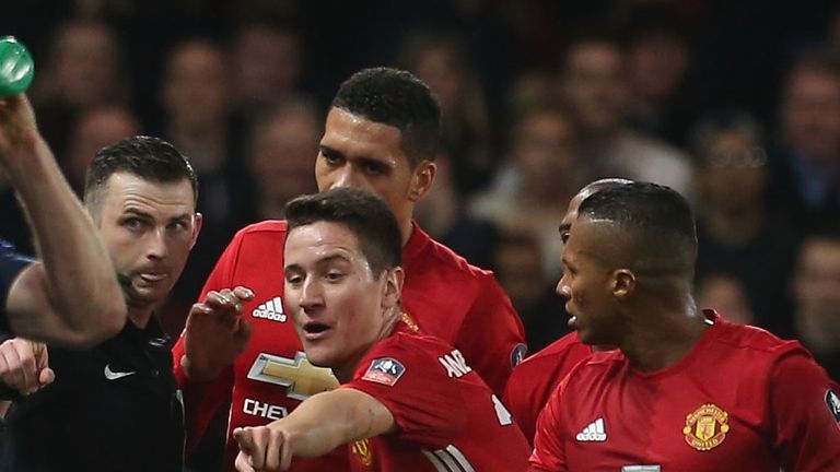 Mourinho was distraught at Ander Herrera's sending off in March
