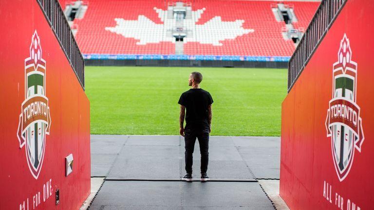 Giovinco looks out over BMO Field, the home of Toronto FC (Photo by Rob Tringali)