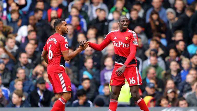 Abdoulaye Doucoure celebrates his side's first goal