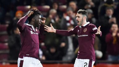 Image of Michael Smith (right) played at left-back against Partick Thistle on Sunday