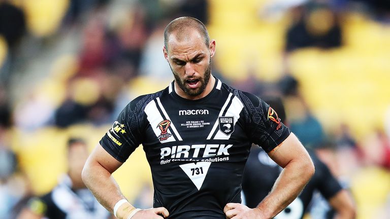 A dejected Simon Mannering on the hooter in Christchurch