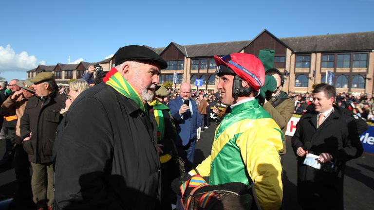 Alan Potts speaks to Robbie Power at Punchestown earlier this year