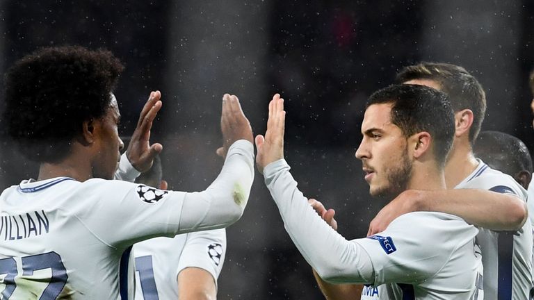 Eden Hazard scored from the spot after Willian won a first-half penalty