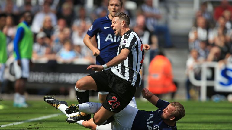 Harry Kane received a yellow card for a strong tackle on Florian Lejeune in August