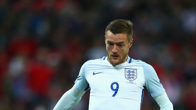 Jamie Vardy started alongside Marcus Rashford at Wembley