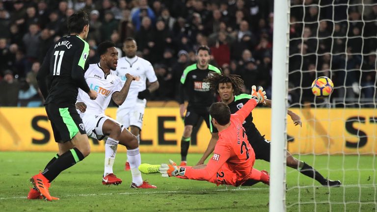 Leroy Fer missed a glorious chance to win the game late on for the Swans
