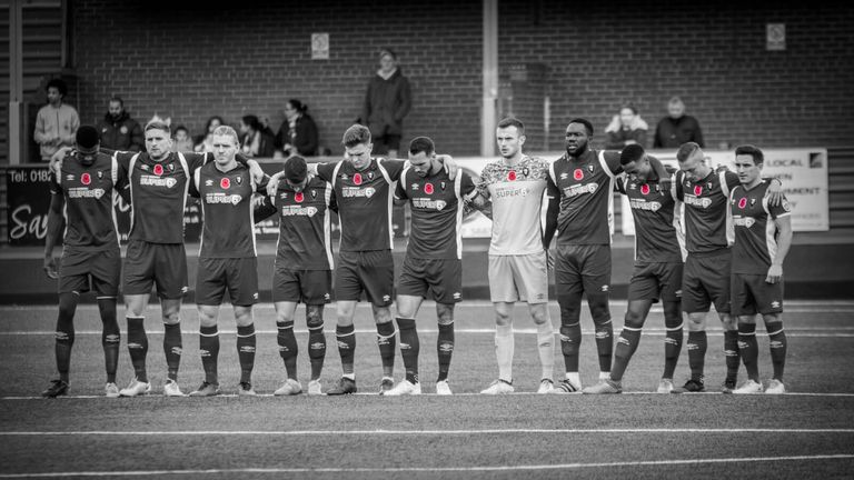 Salford remember before beating Tamworth 2-1 (Picture: Charlotte Tattersall)