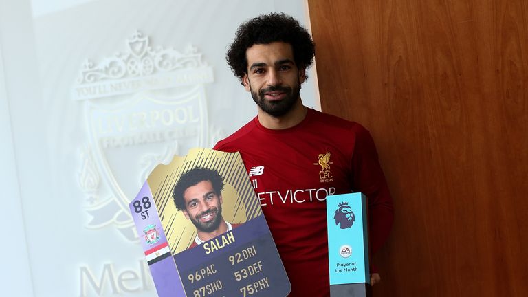 Mohamed Salah has been named the Premier League Player of the Month for November