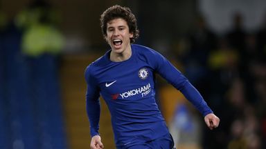 Harvey St Clair of Chelsea celebrates scoring his side's first goal