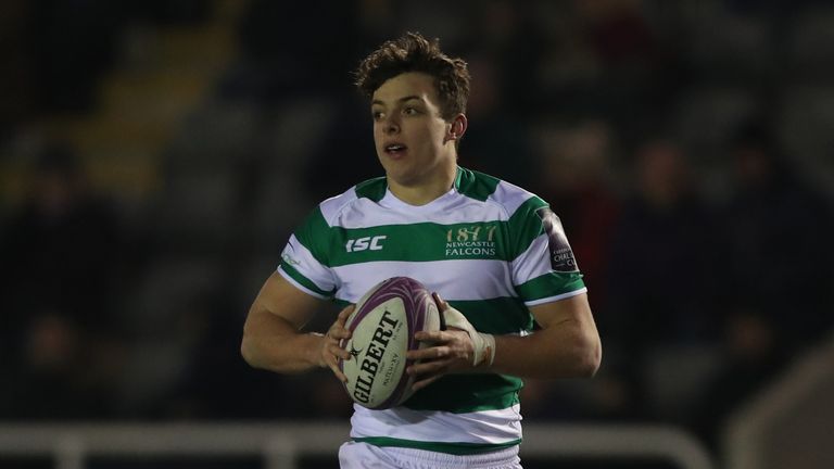 Adam Radwan grabbed a hat-trick as Newcastle Falcons made it six wins from six in Europe