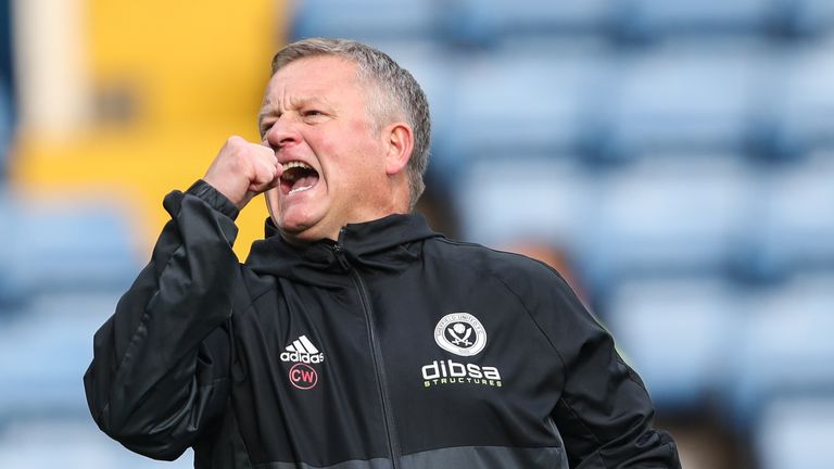 Wilder celebrates Sheffield United's 4-2 victory at Sheffield Wednesday in September 2017