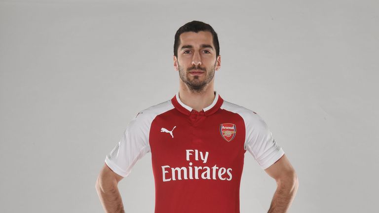 Arsenal unveil Henrikh Mkhitaryan at London Colney on January. (Photo by Stuart MacFarlane/Arsenal FC via Getty Images)