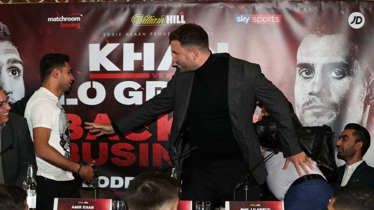Eddie Hearn had to step in to separate the two fighters