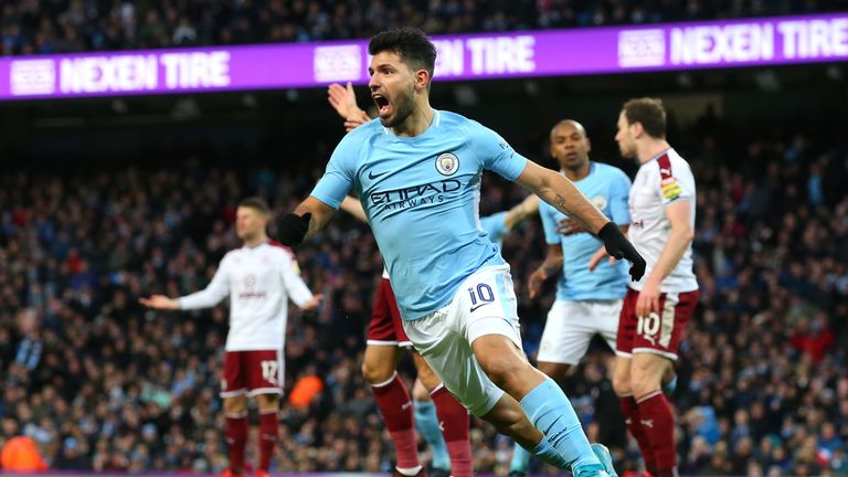 Sergio Aguero helped Man City fight back to beat Burnley